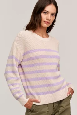 Velvet By Graham & Spencer Womens WREN TEXTURED COTTON SWEATER