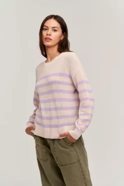 Velvet By Graham & Spencer Womens WREN TEXTURED COTTON SWEATER