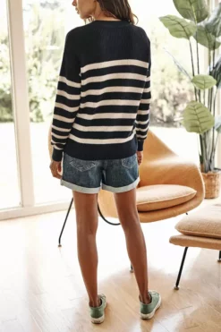 Velvet By Graham & Spencer Womens WREN TEXTURED COTTON SWEATER