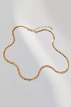 DANI GOLD HERRINGBONE CHAIN BY THATCH Womens
