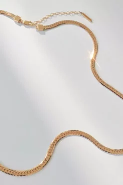 DANI GOLD HERRINGBONE CHAIN BY THATCH Womens