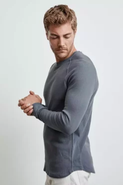 Velvet By Graham & Spencer SONNY THERMAL KNIT RAGLAN TEE Mens