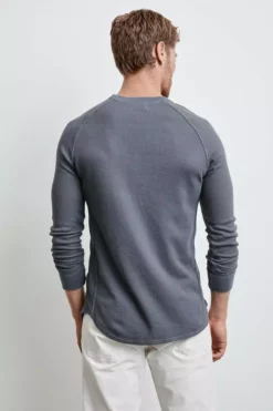 Velvet By Graham & Spencer SONNY THERMAL KNIT RAGLAN TEE Mens