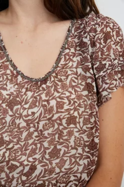 Velvet By Graham & Spencer Womens TRACIA SCOOP NECK PRINTED BLOUSE 23 Velvet By Graham & Spencer Womens TRACIA SCOOP NECK PRINTED BLOUSE