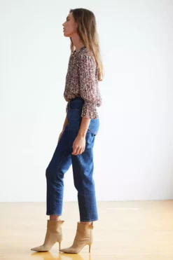 Velvet By Graham & Spencer WILONA PRINTED RUFFLE BLOUSE Womens