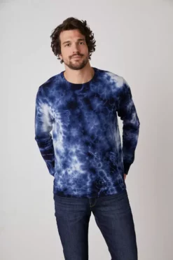 Velvet By Graham & Spencer Mens TREVOR TIE DYE SWEATSHIRT