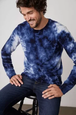 Velvet By Graham & Spencer Mens TREVOR TIE DYE SWEATSHIRT