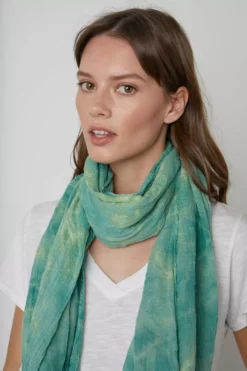 Velvet By Graham & Spencer Womens CHLOE TIE DYE SCARF
