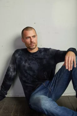 Velvet By Graham & Spencer Mens TREVOR TIE DYE SWEATSHIRT