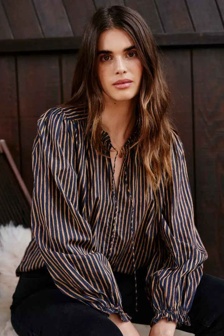 Velvet By Graham & Spencer Womens TRUDIE STRIPED TOP 1 Velvet By Graham & Spencer Womens TRUDIE STRIPED TOP