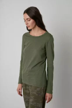 Velvet By Graham & Spencer LIZZIE ORIGINAL SLUB LONG SLEEVE TEE Womens