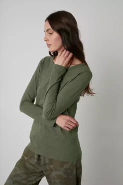 Velvet By Graham & Spencer LIZZIE ORIGINAL SLUB LONG SLEEVE TEE Womens