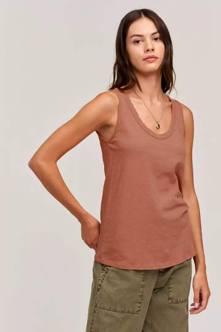 Velvet By Graham & Spencer Womens JOY ORIGINAL SLUB SCOOP NECK TANK 2 Velvet By Graham & Spencer Womens JOY ORIGINAL SLUB SCOOP NECK TANK