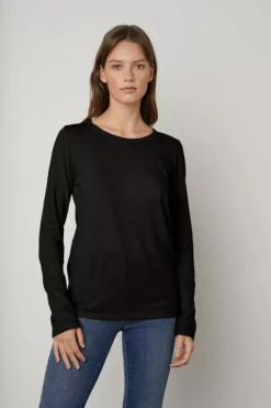 Velvet By Graham & Spencer LIZZIE ORIGINAL SLUB LONG SLEEVE TEE Womens