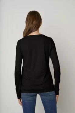 Velvet By Graham & Spencer LIZZIE ORIGINAL SLUB LONG SLEEVE TEE Womens