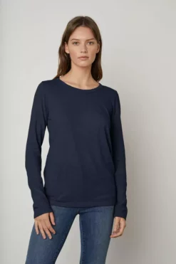 Velvet By Graham & Spencer LIZZIE ORIGINAL SLUB LONG SLEEVE TEE Womens