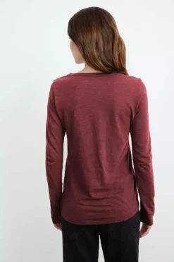 Velvet By Graham & Spencer Womens LIZZIE ORIGINAL SLUB LONG SLEEVE TEE