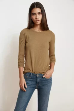 Velvet By Graham & Spencer LIZZIE ORIGINAL SLUB LONG SLEEVE TEE Womens