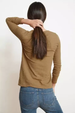 Velvet By Graham & Spencer LIZZIE ORIGINAL SLUB LONG SLEEVE TEE Womens