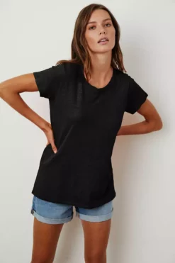 Velvet By Graham & Spencer TILLY ORIGINAL SLUB CREW NECK TEE Womens