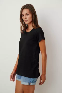 Velvet By Graham & Spencer TILLY ORIGINAL SLUB CREW NECK TEE Womens