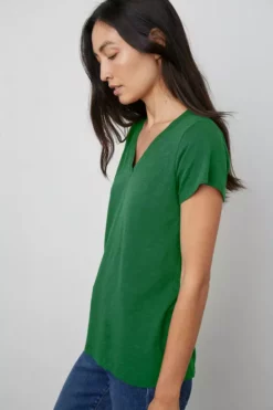 Velvet By Graham & Spencer JILIAN ORIGINAL SLUB V-NECK TEE