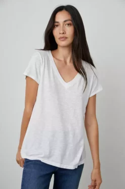 Velvet By Graham & Spencer JILIAN ORIGINAL SLUB V-NECK TEE