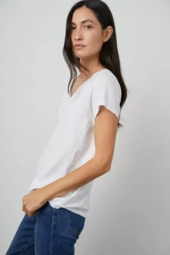 Velvet By Graham & Spencer JILIAN ORIGINAL SLUB V-NECK TEE