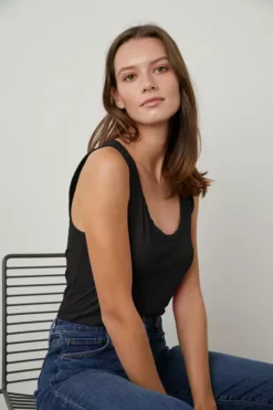 Velvet By Graham & Spencer Womens JOY ORIGINAL SLUB SCOOP NECK TANK 30 Velvet By Graham & Spencer Womens JOY ORIGINAL SLUB SCOOP NECK TANK