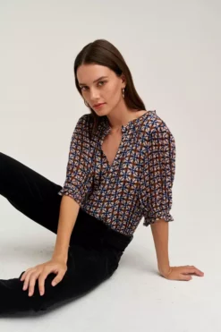 Velvet By Graham & Spencer CADENCE PRINTED BLOUSE