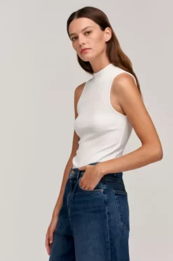 Velvet By Graham & Spencer PAULETTE MOCK NECK TANK TOP Womens