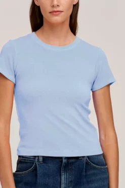 Velvet By Graham & Spencer TAYA FITTED CREW NECK TOP Womens