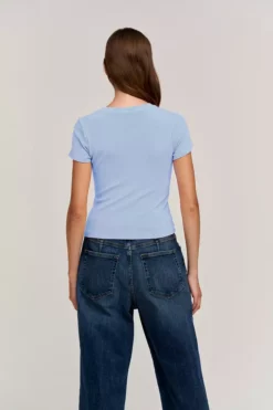 Velvet By Graham & Spencer TAYA FITTED CREW NECK TOP Womens