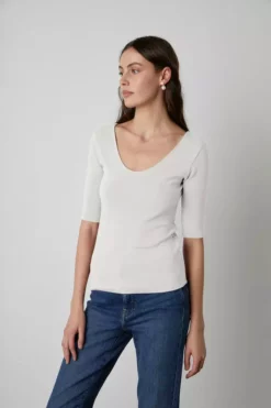 Velvet By Graham & Spencer MIRANDA SCOOP NECK TOP
