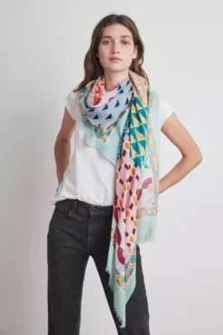 Velvet By Graham & Spencer Womens PRINTED SILK BLEND SCARF BY VISMAYA