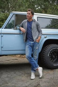 Velvet By Graham & Spencer RODAN CHARCOAL LUXE FLEECE ZIP HOODIE Mens