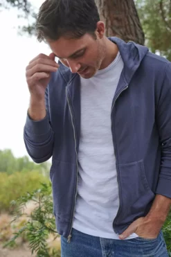 Velvet By Graham & Spencer Mens RODAN LUXE FLEECE ZIP HOODIE