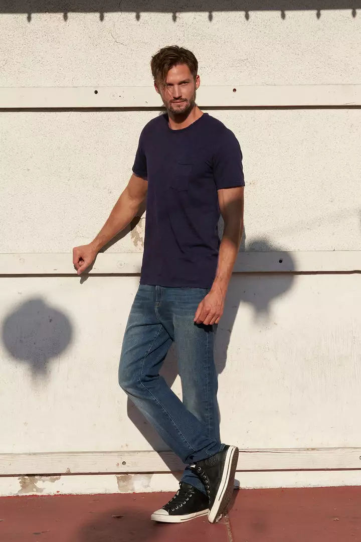 Velvet By Graham & Spencer Mens CHAD RAW EDGE COTTON SLUB POCKET TEE 28 Velvet By Graham & Spencer Mens CHAD RAW EDGE COTTON SLUB POCKET TEE