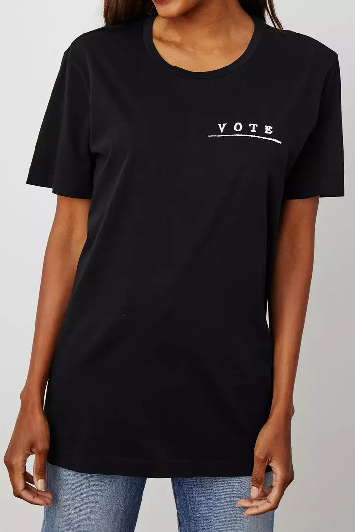 Velvet By Graham & Spencer VOTE Unisex Crew Tee Womens 6 Velvet By Graham & Spencer VOTE Unisex Crew Tee Womens