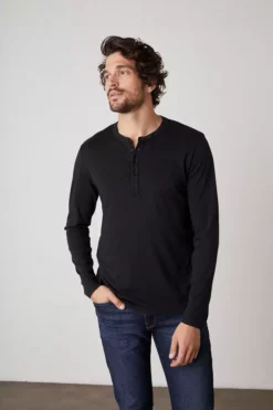 Velvet By Graham & Spencer Mens ALVARO COTTON JERSEY HENLEY