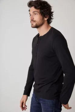 Velvet By Graham & Spencer Mens ALVARO COTTON JERSEY HENLEY