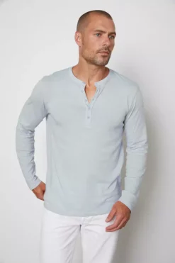 Velvet By Graham & Spencer ALVARO COTTON JERSEY HENLEY Mens