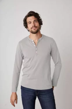 Velvet By Graham & Spencer ALVARO COTTON JERSEY HENLEY Mens