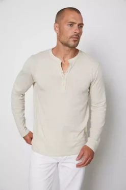 Velvet By Graham & Spencer Mens ALVARO COTTON JERSEY HENLEY