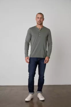 Velvet By Graham & Spencer Mens ALVARO COTTON JERSEY HENLEY