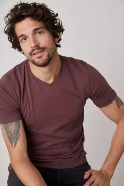 Velvet By Graham & Spencer SAMSEN WHISPER CLASSIC V-NECK TEE Mens