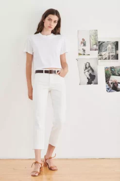 Velvet By Graham & Spencer KAROLINA HI RISE STRAIGHT LEG CUT OFF JEANS Womens