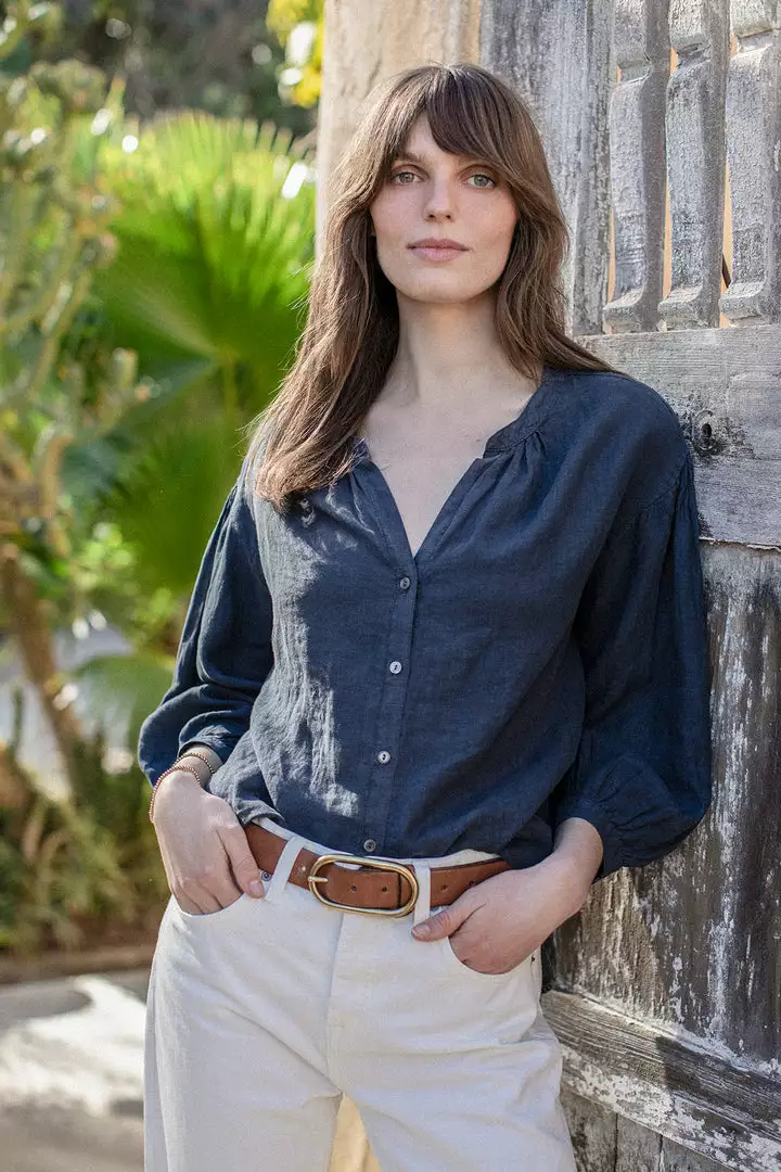 Velvet By Graham & Spencer Womens MATEA LINEN BUTTON UP BLOUSE 8 Velvet By Graham & Spencer Womens MATEA LINEN BUTTON UP BLOUSE