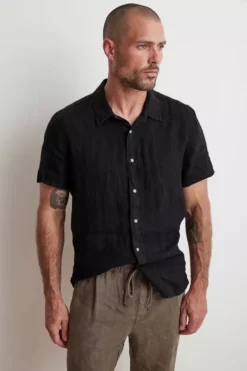 Velvet By Graham & Spencer MACKIE LINEN BUTTON-UP SHIRT