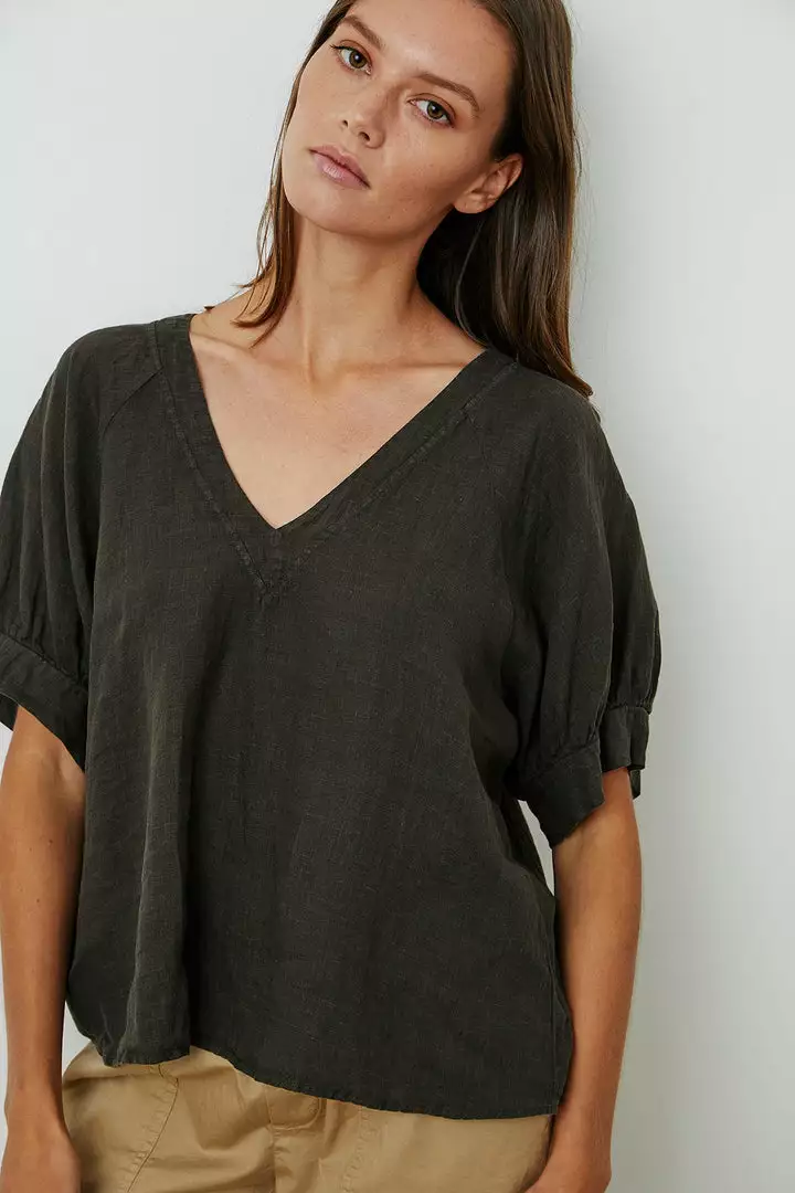 Velvet By Graham & Spencer Womens ADLEY LINEN TOP 7 Velvet By Graham & Spencer Womens ADLEY LINEN TOP